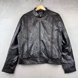 Vintage Hein Gericke Black Leather Motorcycle Jacket Men's Size 38 Pockets